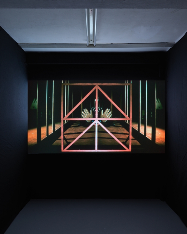 Safety First, 2013 (installation shot). HD video, 15:20'. Photo: Gert Jan van Rooij. Safety First, 2013 (installation shot). HD video, 15:20'. Photo: Gert Jan van Rooij.