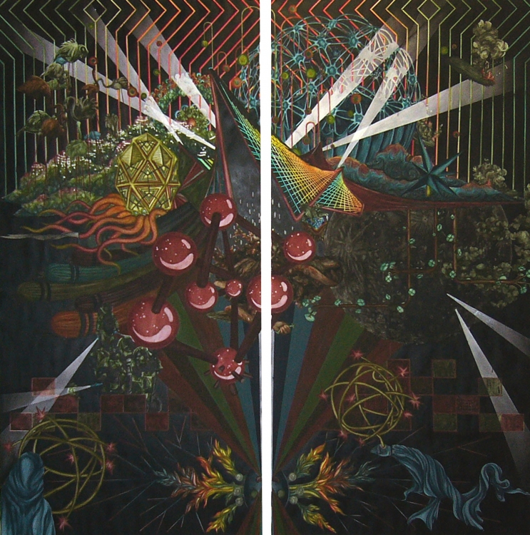 'The Brethren of the Stone: Inside the Rock', 2006, watercolor and ink on paper, 105 x 107 cm.  'The Brethren of the Stone: Inside the Rock', 2006, watercolor and ink on paper, 105 x 107 cm.