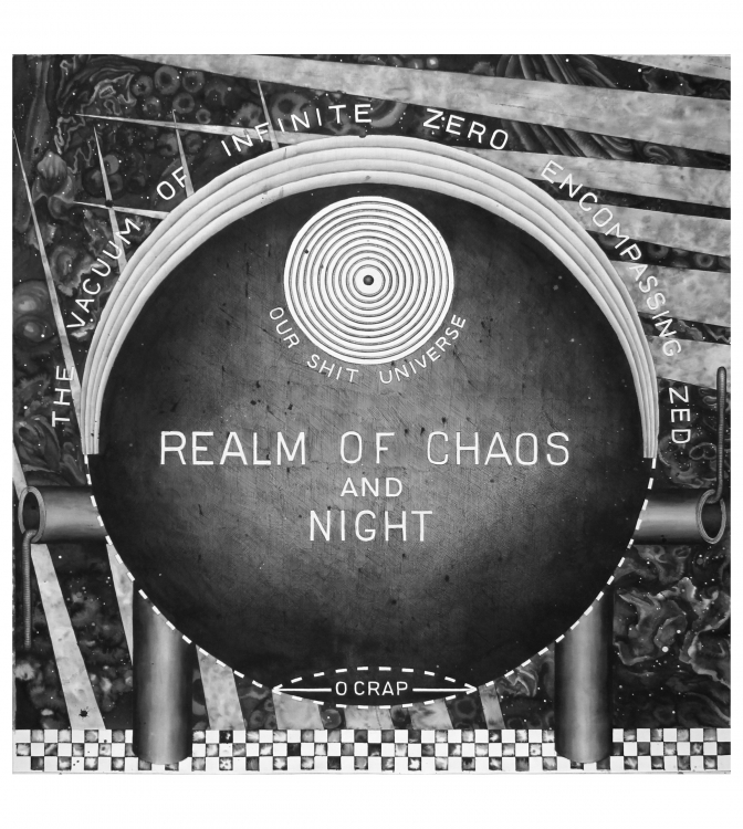 'Us vs. Them', 2012, ink on paper, 53 x 53 in.  'Us vs. Them', 2012, ink on paper, 53 x 53 in.