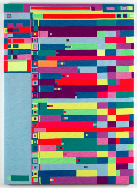 Abstract Browsing 16 10 05 (Google Drive), 2016. Tapestry. Photo: Gert Jan van Rooij. Abstract Browsing 16 10 05 (Google Drive), 2016. Tapestry. Photo: Gert Jan van Rooij.