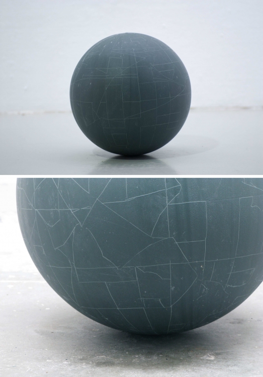 'Dotted Lines', 2009, globe, 100 x 100 cm  'Dotted Lines', 2009, globe, 100 x 100 cm
