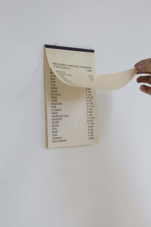 'Measured Through a Window a Building is 3 mm', 2010, handmade book, 30 x 40 cm.  'Measured Through a Window a Building is 3 mm', 2010, handmade book, 30 x 40 cm.