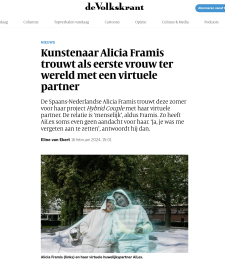 Alicia Framis Hybrid Couple in paper De Volkskrant