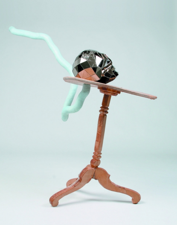 'Something Beautiful To Live For, Something Good To Die', 2005, polyurethane, mirror, glue, paint, wood.  'Something Beautiful To Live For, Something Good To Die', 2005, polyurethane, mirror, glue, paint, wood.