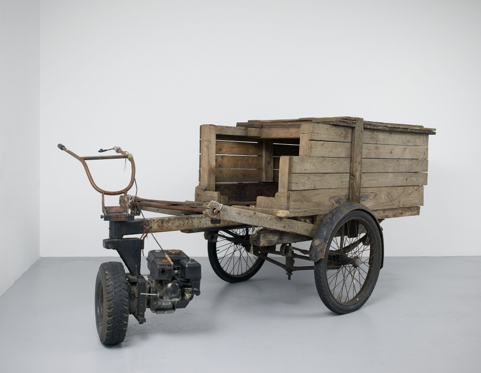 'Untitled (Pelgrimage-Mobile)', 2011 (ungoing), carriage and video, 290 x 155 x 130 cm. Photo: Gert Jan van Rooij. 'Untitled (Pelgrimage-Mobile)', 2011 (ungoing), carriage and video, 290 x 155 x 130 cm. Photo: Gert Jan van Rooij.