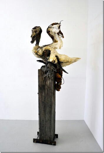 Untitled (Swan), 2015. Swan, steel, wood, foam, jute, wax and rope. 200 x 100 x 80 cm.  Untitled (Swan), 2015. Swan, steel, wood, foam, jute, wax and rope. 200 x 100 x 80 cm.
