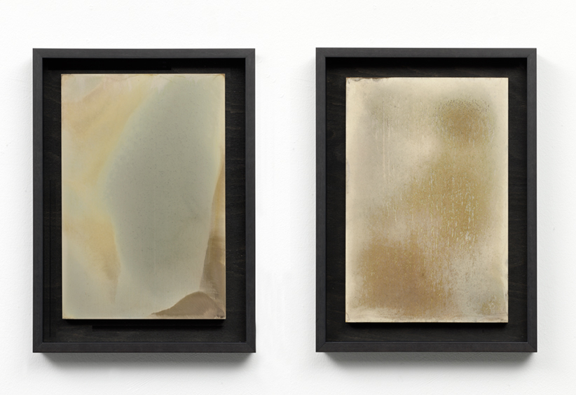 Untitled, 2013. Silver on Brass (Cementation), 39,5 x 26,2 cm each. Photo: Gert Jan van Rooij.  Untitled, 2013. Silver on Brass (Cementation), 39,5 x 26,2 cm each. Photo: Gert Jan van Rooij.