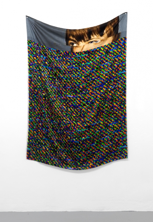 Fabienne Hess, Corrupted Silk Portrait Series (Bowie), 2013
Digital print on silk, 124 x 168 cm, edition 2/6 
Cortesy of the artist Fabienne Hess, Corrupted Silk Portrait Series (Bowie), 2013
Digital print on silk, 124 x 168 cm, edition 2/6 
Cortesy of the artist