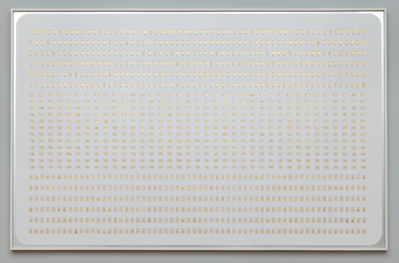 PVA Composition (Flag, gold side), 2016
Forex, aluminium, sim cards, 117 x 182 cm
Photo: Gert Jan van Rooij PVA Composition (Flag, gold side), 2016
Forex, aluminium, sim cards, 117 x 182 cm
Photo: Gert Jan van Rooij