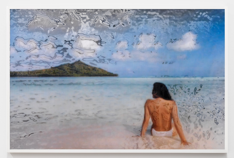 'Jennifer in Paradis (PaintDaubs_Sparkle)', 2015, lenticular print, 79x119 cm. 
Photo: Gert Jan van Rooij 'Jennifer in Paradis (PaintDaubs_Sparkle)', 2015, lenticular print, 79x119 cm. 
Photo: Gert Jan van Rooij