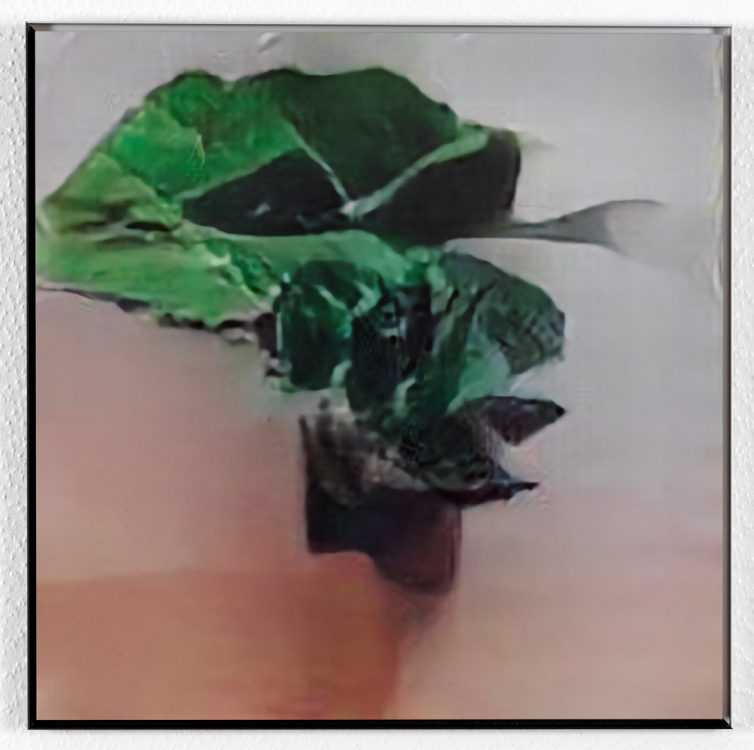 Dulldream - Monstera plant, 2019. Aluminium, lambda print, 52 x 52 cm. Photo by Gert Jan van Rooij.
 Dulldream - Monstera plant, 2019. Aluminium, lambda print, 52 x 52 cm. Photo by Gert Jan van Rooij.