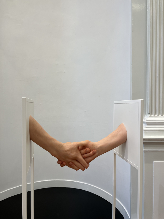 Accepting the Job (2023) by Constant Dullaart installed at Sunsetting Inconsistencies at Upstream Gallery  Accepting the Job (2023) by Constant Dullaart installed at Sunsetting Inconsistencies at Upstream Gallery