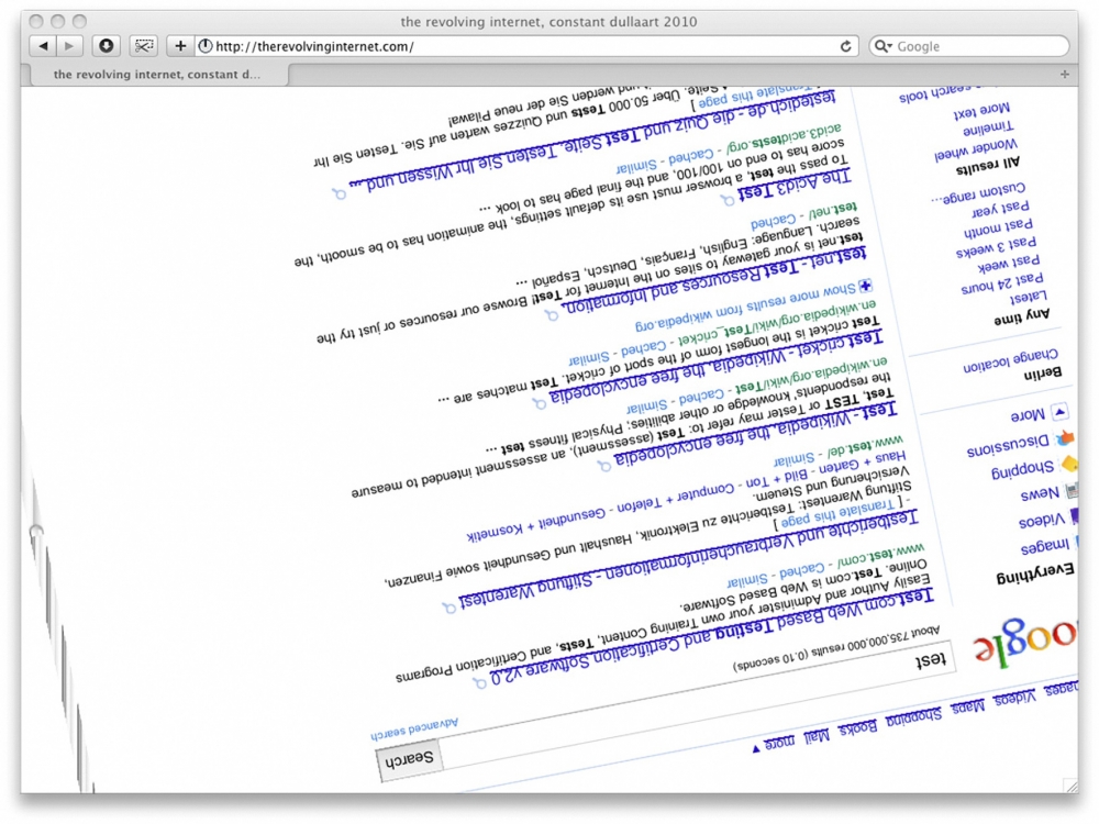 The Revolving Internet, 2010, Domain name, JavaScript, HTML
therevolvinginternet.com The Revolving Internet, 2010, Domain name, JavaScript, HTML
therevolvinginternet.com