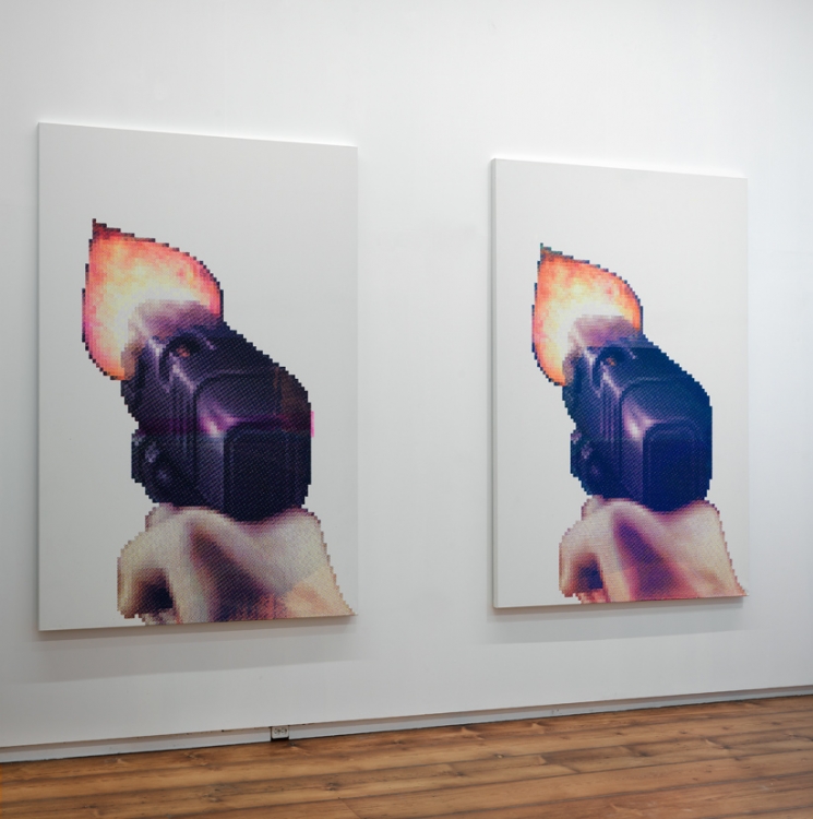 left and right: 'Come get some', 2014, 4-color screenprint series, acrylic on canvas, 230 x 180 cm. 
Photo: Gert Jan van Rooij left and right: 'Come get some', 2014, 4-color screenprint series, acrylic on canvas, 230 x 180 cm. 
Photo: Gert Jan van Rooij