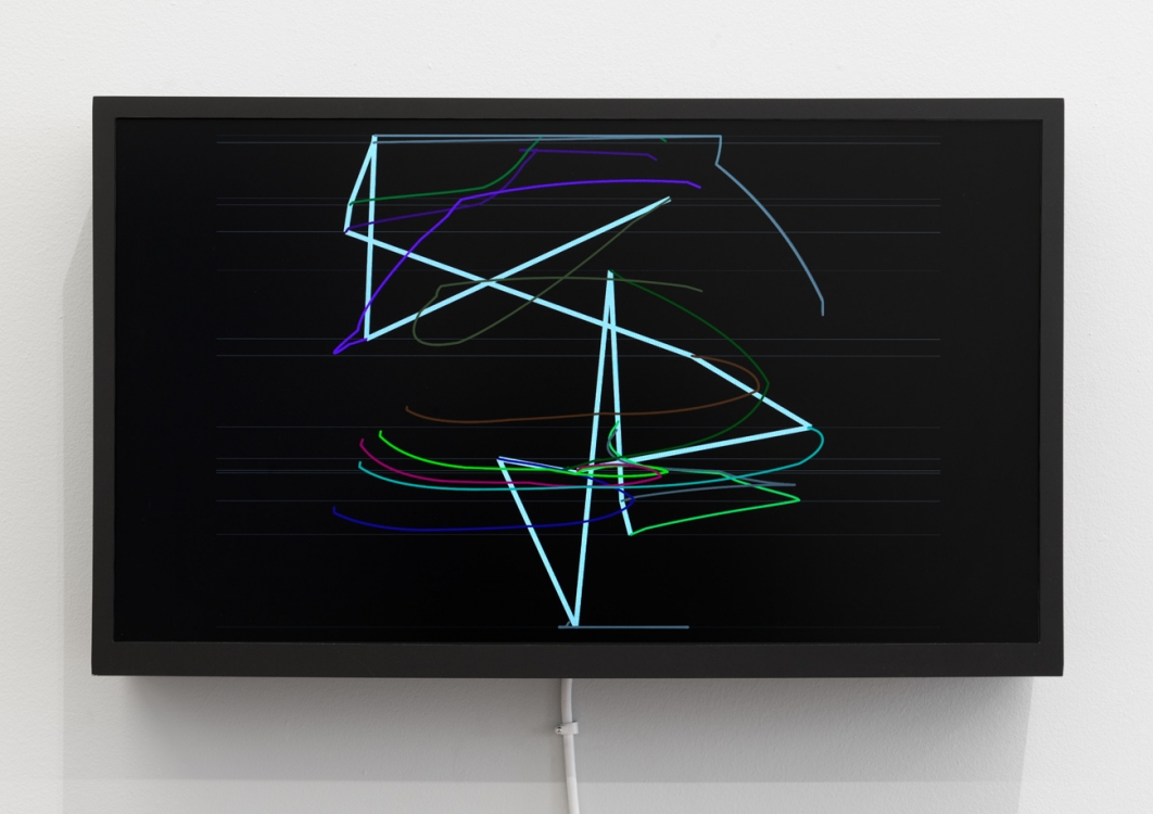 P-2210-D (2015-16). Software. In the group exhibition Live and Let Live (2018) at Upstream Gallery. Photo: Gert Jan van Rooij. P-2210-D (2015-16). Software. In the group exhibition Live and Let Live (2018) at Upstream Gallery. Photo: Gert Jan van Rooij.