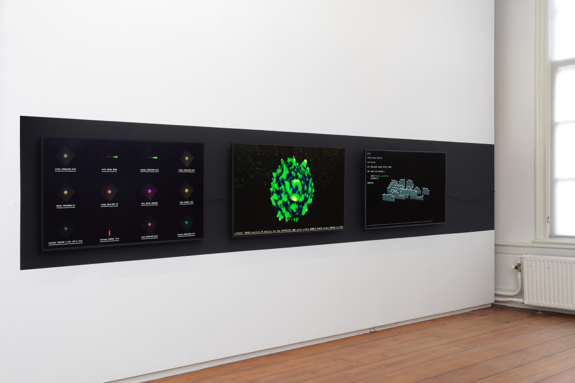 Overview space I of exhibition Hello, world! (2024) by Joan Heemskerk at Upstream Gallery  Overview space I of exhibition Hello, world! (2024) by Joan Heemskerk at Upstream Gallery