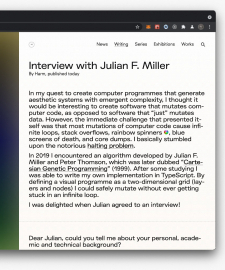 Interview between Harm van den Dorpel and Julian F. Miller