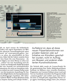 Online platform upstream.gallery discussed in Kunstforum