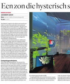 Review (EN/NL) in Het Parool about the exhibition Inside | Outside by Jan Robert Leegte 