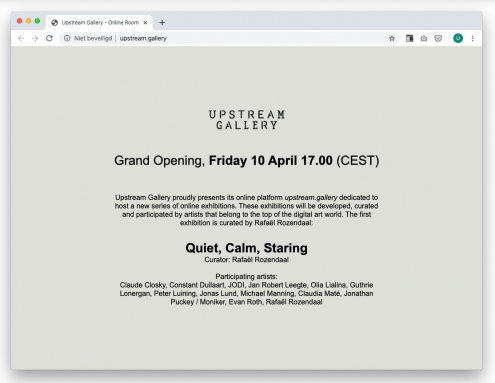 Upstream Gallery launches online platform upstream.gallery