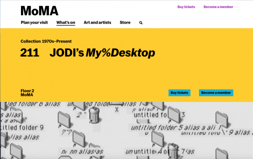 JODI's MoMA solo gallery on the MoMA website