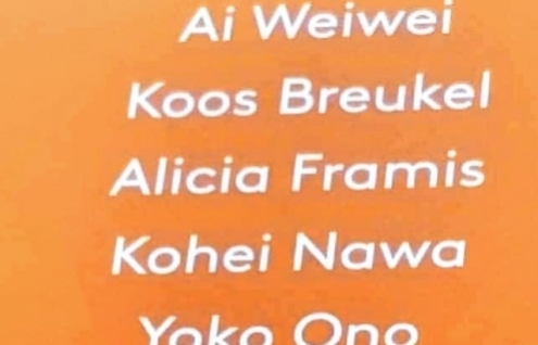 Alicia Framis in exhibition Nieuwe Kerk with a.o. Ai Wei Wei and Yoko Ono