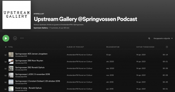 Upstream Gallery Podcast Playlist on Spotify